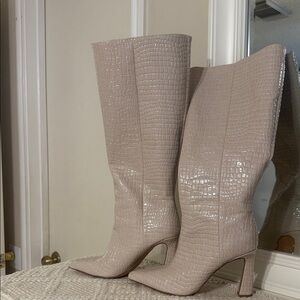 Steve Madden Croc-Embossed Knee-High Boots.